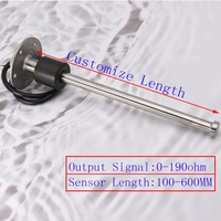 Capteur de niveau de carburant pour réservoir de liquide huileux, indicateur 200-2400 mm, 0-190 ohms, 0-5 V, 4-20 mA, SUS304/NBR, série F5