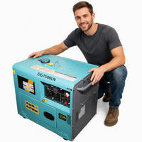 Groupe électrogène diesel portable silencieux DG7500LN 6000W, démarrage par clé, monophasé 50/60Hz, alimentation de secours ATS