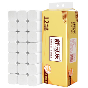 Papel higiénico Shu Ke Le, 12 rollos, suave, de cinco capas, engrosado, para uso doméstico - Product Image 1
