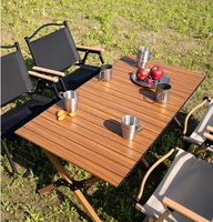 Nouvelle arrivée, table pliante portable en acier à haute teneur en carbone anticorrosion, facile à nettoyer, grande capacité, pour pelouse, balcon, camping en plein air
