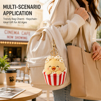 Porte-clés en peluche sur mesure sur le thème des snacks, avec création artistique personnalisée, certifié EN71 ASTM pour événements d'entreprise et coffrets cadeaux de marque
