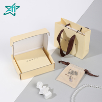 Ensemble d'emballage élégant pour colliers de dames A1, boîte rigide en papier imprimée sur mesure, sac à ruban, conteneur de transport avec poignée, exportation