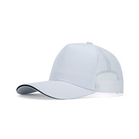 Nueva Llegada: Gorras Trucker y Snapback de 5 Paneles con Visera Sándwich en Contraste Azul Hielo, Malla Transpirable en la Parte Trasera, para Golf y Deportes