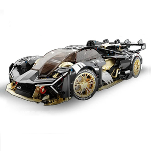 Modèle de voiture de sport <span class=keywords><strong>Bugatti</strong></span> à l'échelle 1:8, blocs de construction, jouet éducatif, non toxique, 3466 pièces, plastique, couleur noir et or - Product Image 1