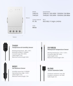 SONOFF-interruptor inteligente de 16A y 20A con <span class=keywords><strong>WiFi</strong></span>, automatización de hogar inteligente con Monitor de temperatura y humedad para Asistente de Google y Alexa - Product Image 3
