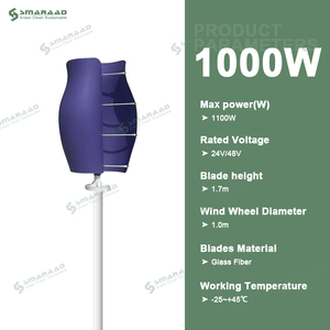 Aerogenerador Vertical SMARAAD de 1kw, Nuevo, Generador Eólico de 1000w y 48v para Cargar Farolas - Product Image 2