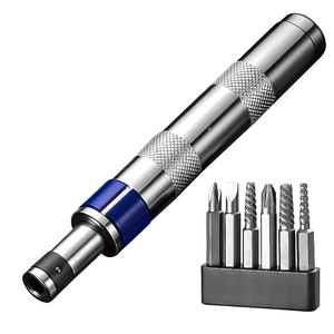 Impact Screwdriver 6 In 1 Manual With Bits Metric Industrial Grade Magnetic Polishing Handle 45 Steel - Product Image 2