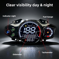 Panel Instrumen Digital Plastik Baru untuk Sepeda Motor, Speedometer, Tachometer, Odometer, Cluster Meter untuk Italka Sport WS150 175 Hitam