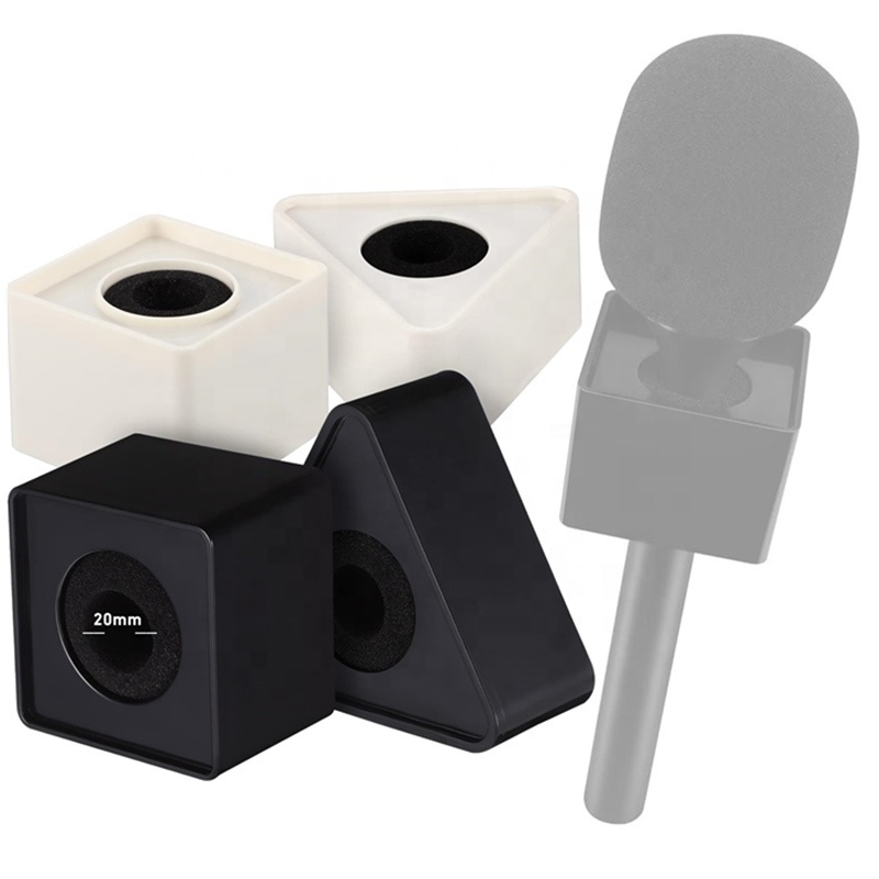 Mic Interview <strong>Logo</strong> Box Brand <strong>Custom</strong> Mic Flag <strong>Cube</strong> Holder for RODE BOYA DJI Handheld <strong>Microphone</strong> Interview Advertising