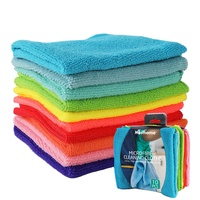 Lot de 10 chiffons de nettoyage écologiques en PET recyclé, microfibres pour cuisine, ensemble de chiffons de nettoyage en microfibres multicolores, torchons à vaisselle