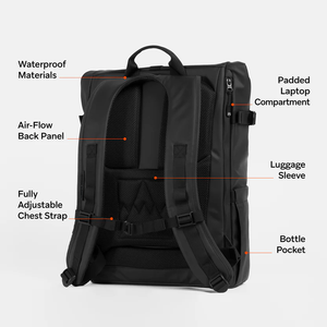 Mochila de Viaje Impermeable Personalizada con Parte Superior Enrollable, Compartimento para Portátil y Diseño de Letras - Fácil Acceso para Senderismo, Campamento y Uso Diario - Product Image 2
