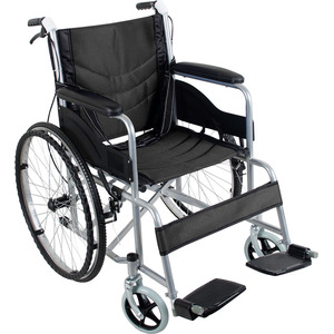 Fauteuil roulant manuel pliable Conway, léger, bleu et noir, en acier, portable, pour personnes âgées et handicapées - Product Image 4