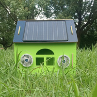 Maison de luxe en plastique durable design pour animaux de compagnie, grande niche pour chien avec énergie solaire et ventilateur
