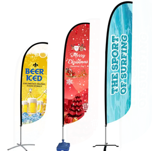 Drapeau de <span class=keywords><strong>plage</strong></span> avec support personnalisé vol extérieur bannière publicitaire Double face drapeaux de plumes de barbier en gros personnalisés - Product Image 1