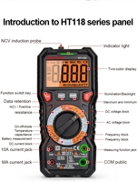 Multimeter Digital MAYILON HT118A Auto Ranging AC DC Ammeter Voltmeter 6000 Counts NCV Live Check TRMS Hz Ohm Capacitor Tester