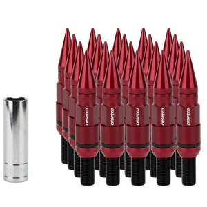 CNSPEED น็อตล้อแบบขยายได้ สีดำ ปลายสีแดง ขนาด 17 มม. พร้อมซ็อกเก็ตสำหรับอัพเกรดรถยนต์ - Product Image 3