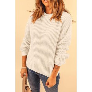 FOXA Women's Ribbed Knit <b>Sweater</b> Long Sleeve Casual Winter Pullover Top Anti-Pilling - Product Image 5
