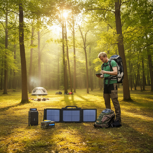 IAGREEA Panneau solaire portable 10W pliable noir camouflage, chargeur léger, lot de 2 pour camping-car et voyages - Product Image 2