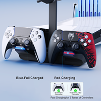 Soporte Horizontal RGB Honcam para Consola Slim, Accesorios con 2 Puertos USB Hub y Base de Carga para Consola Playstation 5 Slim