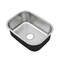 Évier de cuisine professionnel en acier inoxydable 201/304 à cuve unique, design sans robinet, installation sous plan
