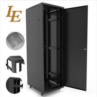 Armoire serveur sur pied 19 pouces 600*600mm 22U pour centre de données, porte en verre avec serrure, noir, en stock, revêtement poudré