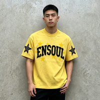T-shirt surdimensionné en coton épais 240 GSM délavé à l'acide, personnalisé, avec broderie et patchs vieillis, style streetwear pour homme, marque privée
