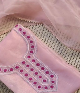 Luxury Unstitched Tissue Silk Kurta Set with Chanderi Bottom & Sheer Dupatta Aari Zardozi Work Emerald Embellishment Ethnic Wear - Product Image 1