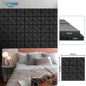 ألواح خشبية ثلاثية الأبعاد مربعة الشكل، خشب تقني ماص للصوت، صديق للبيئة ومقاوم للحريق، معدل امتصاص الصوت 80%، مناسب للمستودعات والقاعات، ألواح <span class=keywords><strong>MDF</strong></span> خشبية للجدران والأسقف - Product Image 2