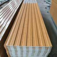 Panel de Pared Exterior Metálico Tallado, Aislante Térmico, Ecológico, Ligero, Tipo Sándwich de EPS, Resistente a la Intemperie