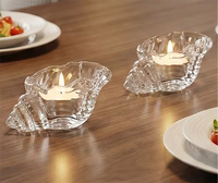 Porte-bougie en verre en forme de coquillage, populaire en 2026, pour décoration intérieure, écologique, résistant à la chaleur, durable, parfumé, pour Noël