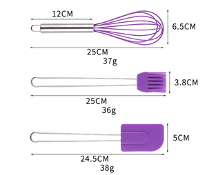 Set di 10 Utensili per <span class=keywords><strong>Pasticceria</strong></span> e Cottura: Misurini e Cucchiai, Frusta, Spatola in Silicone, Separatore per Albume, Attrezzi da Forno - Product Image 3