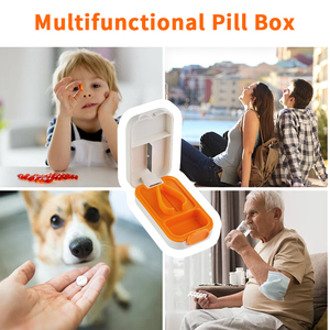 Bán buôn nhựa AM PM Loại bàn phím du lịch Pill Box dễ thương Mini Pill lưu trữ trường hợp sắc nét khác nhau nhựa Pill boxwith Cutter - Product Image 4