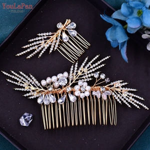 YouLaPan HP01 Elegante Peineta <span class=keywords><strong>de</strong></span> Aleación con Pedrería y Flores para Novias, Accesorio para el Cabello para Mujeres <span class=keywords><strong>en</strong></span> Bodas, Bailes y Banquetes - Product Image 4