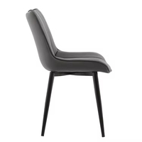 Ensemble de 2 chaises de salle à manger en cuir PU rembourrées, style moderne, avec pieds en métal noir, pour la maison, la cuisine et le restaurant