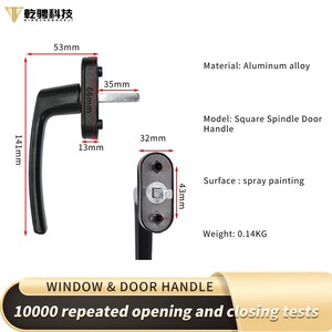 Bền Chống Ăn Mòn Phổ Nhôm Hợp Kim Cửa Sổ Tay Quay Xử Lý Hiện Đại Trục Vuông Cho Phòng Ngủ Cửa Sổ Mái Hiên - Product Image 2