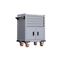 Chariot à outils roulant HaoYu OEM à 4 tiroirs avec tiroirs emboîtables, antivol et résistant à l'eau pour le rangement en garage (stock US)