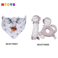 Couverture de confort pour bébé Ntoys en forme d'éléphant avec sucette en silicone, ensemble de jouets apaisants pour bébé, vente en gros de jouets en peluche personnalisés