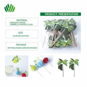 ไม้เสียบผลไม้แบบใช้แล้วทิ้ง รูปทรงต้นมะพร้าว สำหรับค็อกเทลและ<span class=keywords><strong>เค้ก</strong></span> - Product Image 2