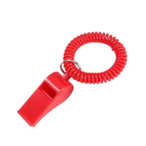 Low Price Custom Logo Sport Whistle With Bracelet Colorful Plastic Whistle <b>Spring</b> Coil Whistle for Sports Activities - Product Image 5