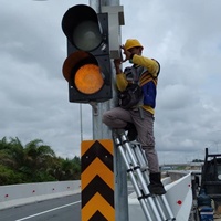 Sistema de Advertencia de Curvas, Seguridad Vial, Luz Ámbar de Tráfico, Luz de Advertencia Ámbar Intermitente Sincronizada