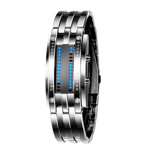 Koreaanse Versie Nieuwigheid Twee-Lijn Binaire Led Display Digitaal Polshorloge Voor Vrouwen Mannen Sport Luxe Horloge Met Band Positionering - Product Image 6