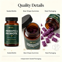 SYC BIO Gommes vitaminées prébiotiques et probiotiques pour adultes, soutien au mode de vie équilibré, 50 unités, framboise bleue, marque privée, OEM, ODM, en vrac