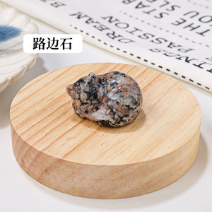 Pietra Semi-preziosa sculture di animali pietra preziosa decorazione per la casa europa Feng Shui mascotte Sodalite cristallo gatto addormentato