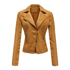 Control de la cintura personalizado al por mayor Casual chaqueta de cuero genuino Otoño Invierno chaquetas de cuero de las mujeres - Product Image 4