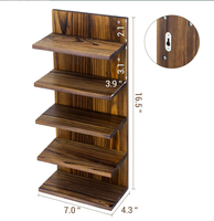 Étagère murale multifonctionnelle moderne à 5 niveaux en bois pour bijoux, sacs, pots de fleurs, organisateur pour salle de bain, salon, garage, armoire