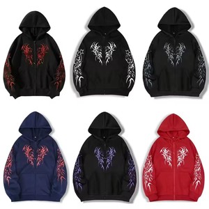 Felpa con Cappuccio e Zip per <span class=keywords><strong>Uomo</strong></span>, Traspirante, Casual e alla Moda, con Stampe Colorate in Stile Hip-hop da Strada, Abbigliamento Sportivo Maschile - Product Image 1