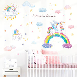 Pegatinas <span class=keywords><strong>de</strong></span> <span class=keywords><strong>pared</strong></span> creativas <span class=keywords><strong>de</strong></span> unicornio y arcoíris, papel tapiz decorativo <span class=keywords><strong>para</strong></span> dormitorio <span class=keywords><strong>de</strong></span> bebé, murales <span class=keywords><strong>de</strong></span> <span class=keywords><strong>pared</strong></span> autoadhesivos <span class=keywords><strong>para</strong></span> sala <span class=keywords><strong>de</strong></span> estar infantil - Product Image 5