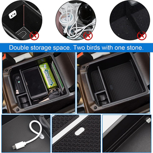 QEEPEI ABS Insert de stockage pour VW <span class=keywords><strong>Tiguan</strong></span> 2 MK2 2017-2023 Console de voiture Plateau central Organisateur Accoudoir Organisateurs de voiture Accessoires - Product Image 5