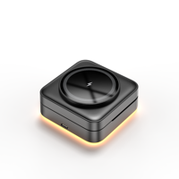 Chargeur sans fil magnétique pliable 3 en 1 15W, design cube, pour téléphone, montre, écouteurs, avec lumière ambiante LED, support de voyage portable