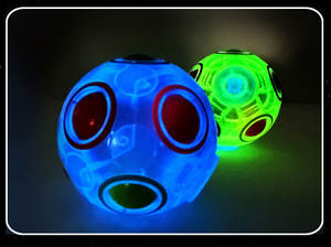 12-Loch <span class=keywords><strong>Luminous</strong></span> Fluor scent Rainbow <span class=keywords><strong>Magic</strong></span> <span class=keywords><strong>Cube</strong></span> Einzigartige fluor zierende Farbwechsel funktion Spaß und heraus forderndes <span class=keywords><strong>Puzzle</strong></span> - Product Image 2